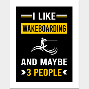 3 People Wakeboarding Wakeboard Wakeboarder Posters and Art